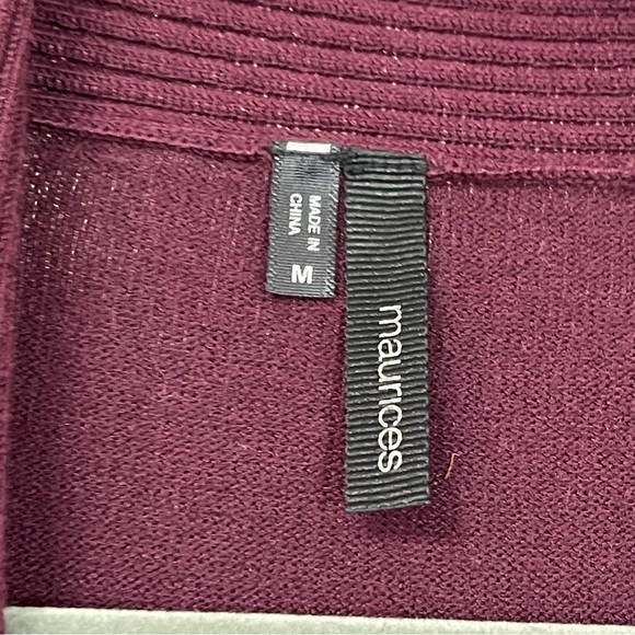 Maurices, Open Front Cardigan, Size Medium. Pretty Maroon. Excellent condition! - Picture 3 of 6